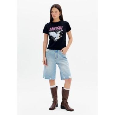 Imagem de Bermuda Jeans Cintura Super Alta Aplicações My Favorite-Feminino