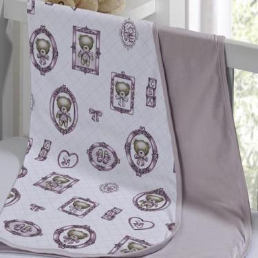 Imagem de Cueiro Duplo Tecebem Baby Cristina Malha Estampado kinder 80cm x 90cm 