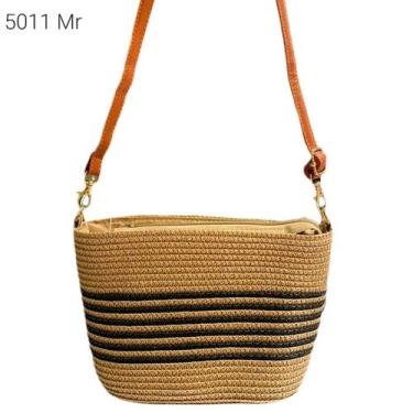 Imagem de Bolsa Feminina Transversal Ombro Palha Rafia 5011 Cor:Marrom - H2 Bols