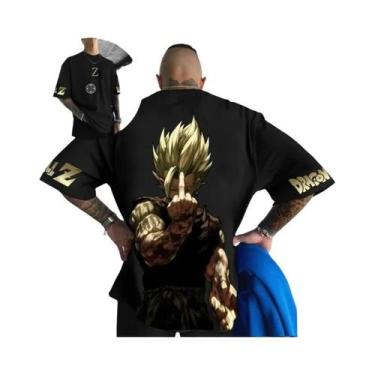 Imagem de Camiseta Casual De Verão Oversized Dragon Ball Vegeta Anime Harajuku P