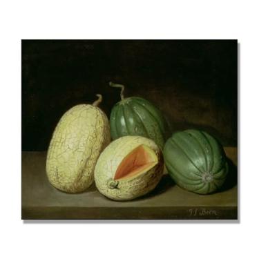 Imagem de NHLDZYH Decoração para cozinha - quadro vintage de ainda vida com frutas - réplica de óleo em tela - estilo campestre e aconchegante. A15. 60 x 72 cm. Apenas tela