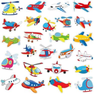 Imagem de Harloon 500 peças adesivos de aeronaves fofos desenhos animados de avião adesivos para garrafas de água, bicicleta, laptop, geladeira, bagagem, computador, celular, skate, criança, escola, escola