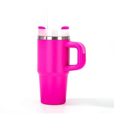 Imagem de Termo térmico de aço inoxidável 400 ml | Mantiene bebidas calientes e frías por horas | Taza portátil con tapa hermética y diseño moderno ideal para café, té o agua (rosa, 400 ml)