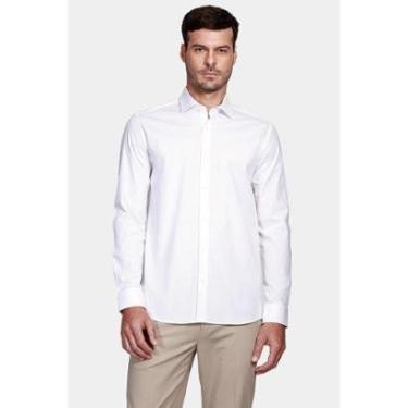 Imagem de Camisa Aramis Manga Longa Slim Tricoline Stretch Liso Branco-Masculino