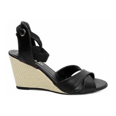 Imagem de Sandália Plataforma de Cunha Anabela Preto Torricella AVS 4072A-Feminino