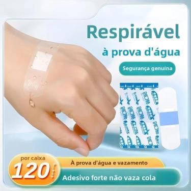 Imagem de 120 peças de curativo impermeável, transparente, invisível, hemostátic