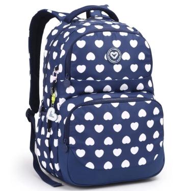 Imagem de Mochila De Costas Feminina 18 Color Up Coração Seanite Azul Marinho
