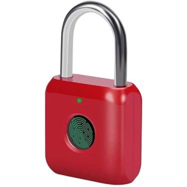 Imagem de Feiyx Cadeado de impressão digital, fechadura inteligente sem chave para armário, academia, escola, escritório, cerca, armazenamento, ferrolho, fechadura e porta