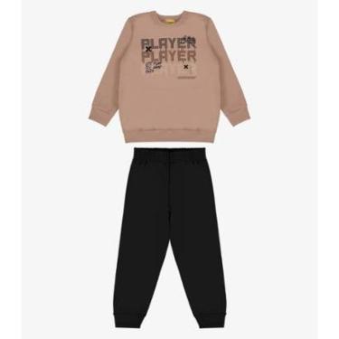 Imagem de Conjunto Infantil Blusão Com Calça Rovi Kids Marrom-Masculino