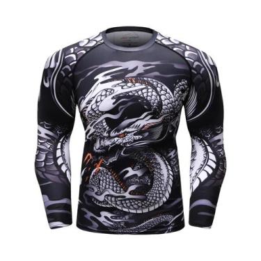 Imagem de Camiseta De Compressão Masculina UPF 50+ Para Grappling, Jiu Jitsu, Ra