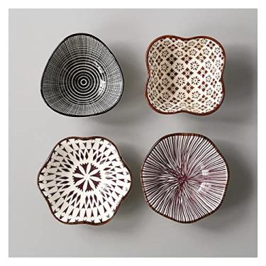 Imagem de Prato de lanche 4 Pçs/conjunto Molho de soja Molho de Soja Vinagre Tempero Prato Pequeno Nórdico Doméstico Criativo Prato Pequeno Molho/Tigelas de Mergulho Tigela de Lanche (Cor: 01) (2)