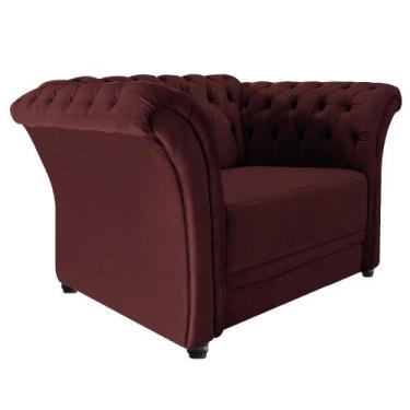Imagem de Poltrona Decorativa Chesterfield Sofia Corano Bordô - Doce Sonho Móvei