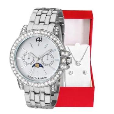 Imagem de Relógio Feminino Champion Ana Hickmann Prata AH30120Q-Feminino