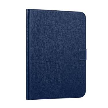 Imagem de Thryxop Capa de couro genuíno para iPad mini 7ª/6ª geração de 8,3 polegadas 2024/2021 | com suporte para lápis e suporte ajustável, fecho magnético, capa automática para despertar/hibernar | Azul