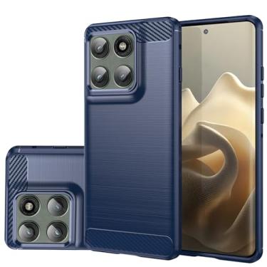 Imagem de Gufuwo Capa para Motorola Edge 60 Pro/para Motorola Edge 60S Pro, capa protetora fina de fibra de carbono TPU macia antiarranhões à prova de choque para Motorola Moto Edge 60 Pro azul