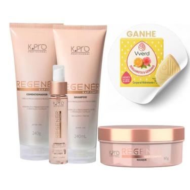 Imagem de Kit shampoo ,condicionador, lip oil e mascara regener k.pro e brinde s