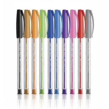 Imagem de Kit 10 Canetas Faber-Castell Trilux 032 Coloridas Ponta 1.0mm - Faber-