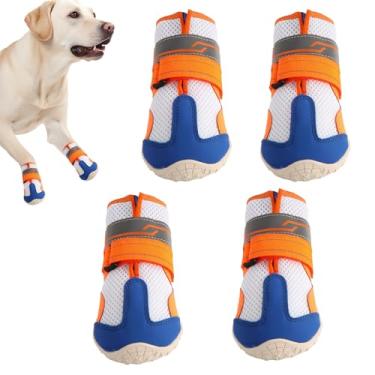 Imagem de Botas Para Cães,de Patas Refletivo Ajustável,Sapatos para Cães Respiráveis de Verão | para Dachshund e Bulldog Uso Externo Inverno Neve Chuva Verão Pavimento Pisos de