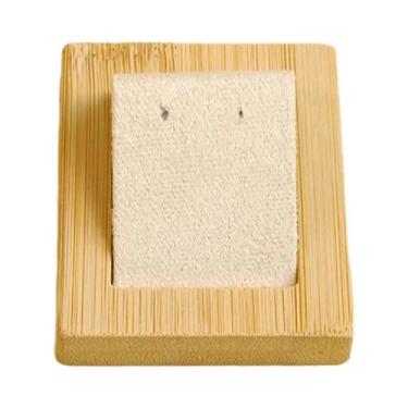 Imagem de Bandeja De Armazenamento De Joias Em Madeira De Bambu E Couro PU Avelu