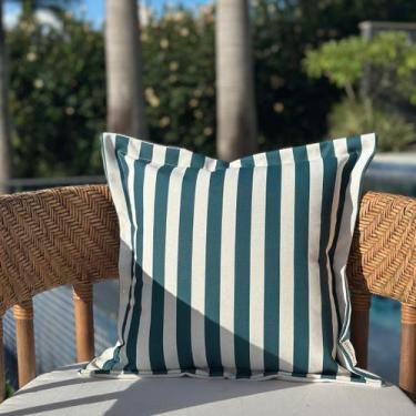Imagem de Capa Almofada Impermeável Área Externa Listras Verde 45x45 - AMOFADAS