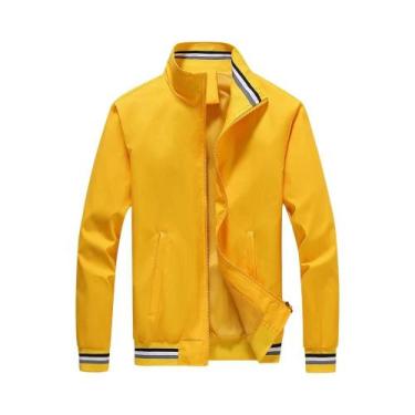 Imagem de Jaqueta Masculina Corta-Vento Com Zíper, Cor Sólida, Confortável, Casu