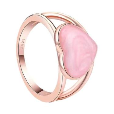 Imagem de Anel Feminino De Prata Esterlina 925 Com Mini Snoopy, Diamante Rosa De