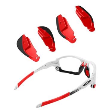 Imagem de SAUCER Almofadas de reposição para nariz Oakley Jawbone | Jaqueta dividida OO9099 | Óculos de sol para jaqueta de corrida - vermelho padrão + vermelho com ajuste asiático
