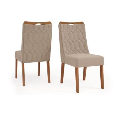 Imagem de Cadeira Sala De Jantar Bia Freijó-suede Kraft Bege - Dj Móveis