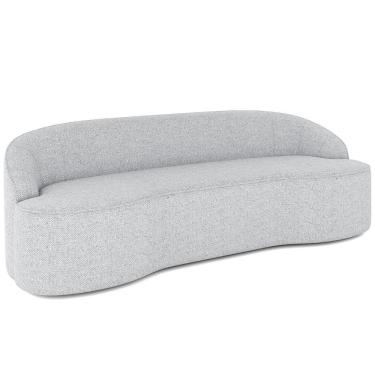 Imagem de Sofá 3 Lugares Curvo Sala De Estar Living Lótus D02 Linho Cinza 210 Cm D-315