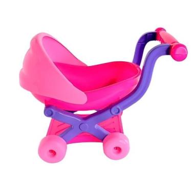 Imagem de Brinquedo Carrinho de Boneca Infantil Pequeno Educativo Rosa Baby Line