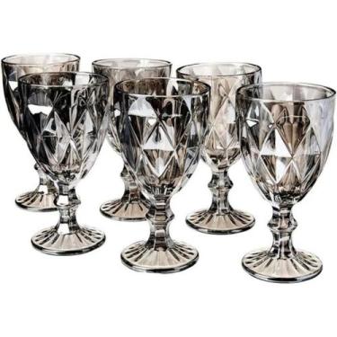 Imagem de Jogo c/ 18 Taça Diamond Cinza Metalizada 340ML Clássica Chic - PRATICA