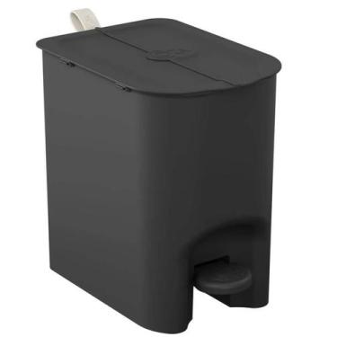 Imagem de Lixeira Borboleta com Pedal 6L de Banheiro Coza Preta Alça Interna Sac