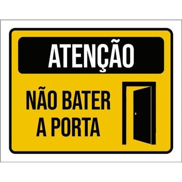 Imagem de Kit 5 Placa Acm Atenção Não Bater Porta 18X23