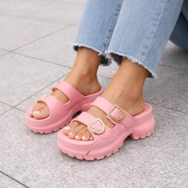 Imagem de Chinelo Feminino Papete Plataforma Casual Confortável - ROTA FRANCA, R