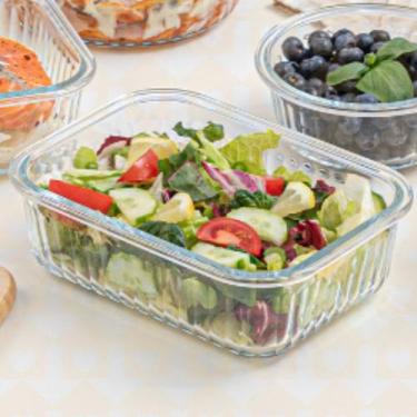 Imagem de Pote Canelado Hermetico 1040ML Vidro Resistente c/ Trava 8Un - Belo Vi