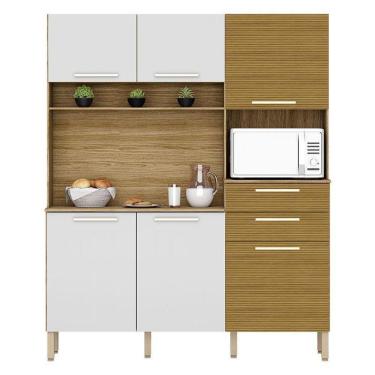 Imagem de Cozinha Montesa 6 Portas E 2 Gavetas Freijó Supremo Ripado - Kits Paraná