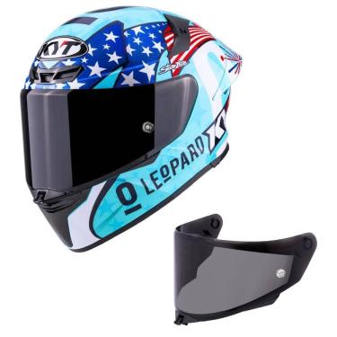 Imagem de Capacete KYT TT Revo Leopard Américas Azul Mais Viseira Fumê