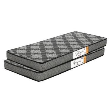 Imagem de Kit 2 Colchões Solteiro Prorelax Espuma D20 Bélgica 88x12x188cm, PRETO