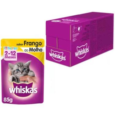 Imagem de Whiskas sachê filhotes gato 85g sabor frango kit 20 un