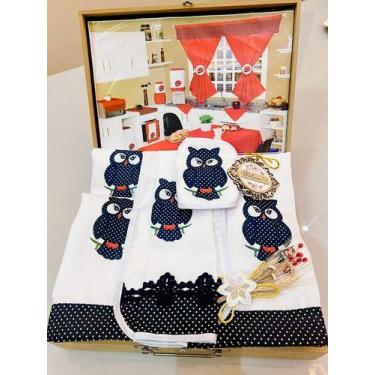 Imagem de Jogo De Cozinha Completo 12 Peças C/cortina E Toalha De Mesa - VL Enxo