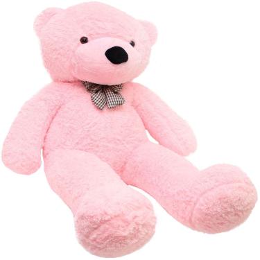 Imagem de Urso Rosa de Pelúcia Macia 1,4 mts 140cm - Casa dos Ursos