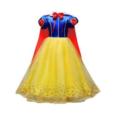 Imagem de Fantasia De Princesa Branca De Neve Para Meninas Com Capa Vermelha Par
