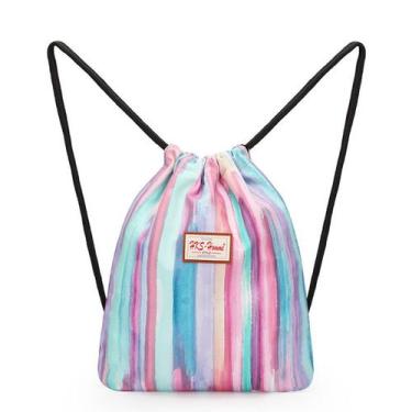 Imagem de Mochila com cordão, bolsa de ginástica esportiva, anime colorida, 33x1