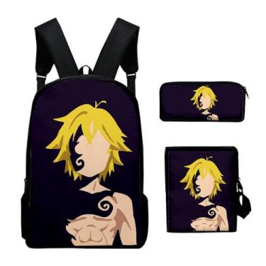 Imagem de Conjunto de mochilas com impressão 3D Sevens Deadlys Sins para criança