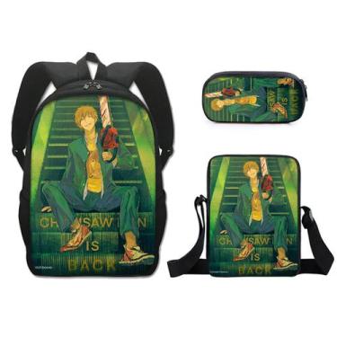 Imagem de Conjunto de mochilas Chainsaws Mans Denjis Cartoon Kids 3 unidades - y