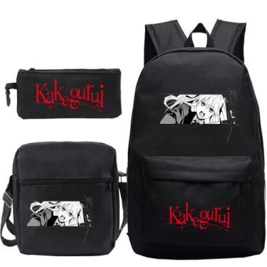 Imagem de Conjunto de mochilas escolares: mochila impressa em anime Kakeguruiss,