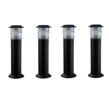 Imagem de Poste Balizador Preto 50cm - Kit 4 Unidades - Nylux