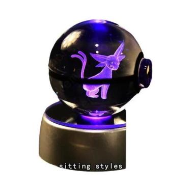 Imagem de Lâmpada Noturna 3D Pikachu Gengar Mewtwo Estátua De Bola De Cristal Po