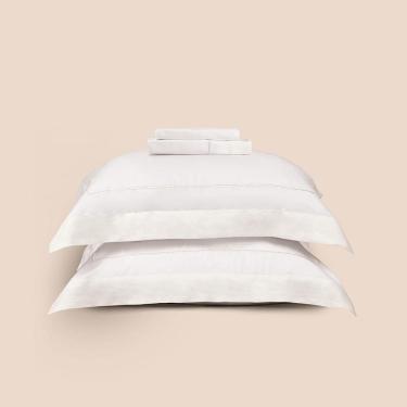 Imagem de Jogo De Cama Queen Altenburg Haus Algodão Egípcio E Linho Supremo Branco