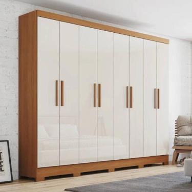 Imagem de Guarda-Roupa Casal 8 Portas 4 Gavetas B51 Briz Henn Roupeiro, Cinamomo